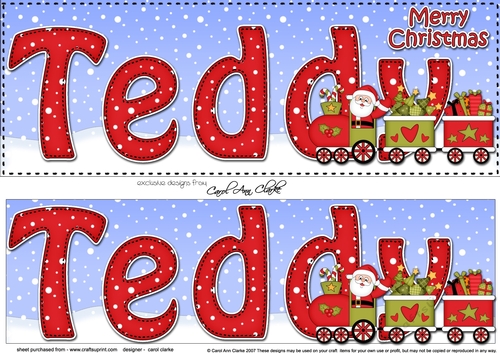 Large DL Merry Christmas TEDDY 3D decoupage 