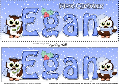 Large DL Merry Christmas EGAN 3D decoupage 