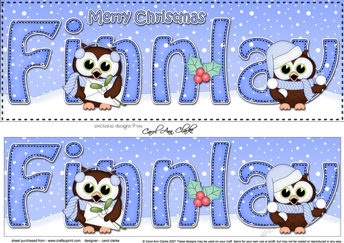 Large DL Merry Christmas FINNLAY 3D decoupage 