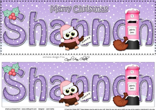 Large DL Merry Christmas SHANNON 3D decoupage 