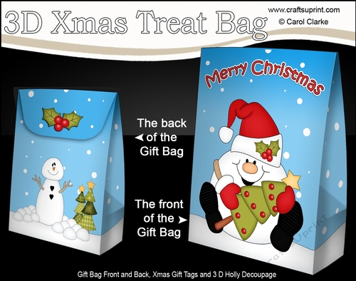 3D Christmas Gift Bag Mini Kit - Snowball Sam has an Xmas Tree