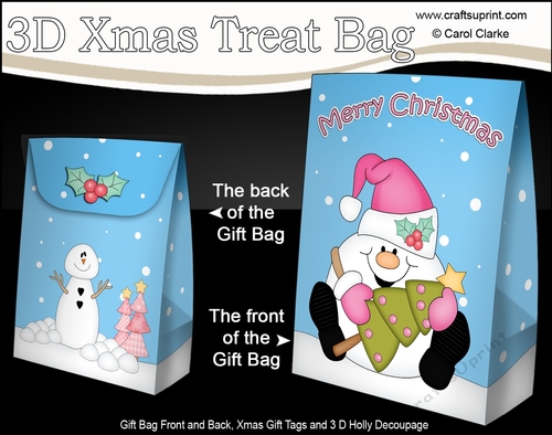 3D Christmas Gift Bag Mini Kit - Snowball Sam has an Xmas Tree
