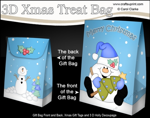 3D Christmas Gift Bag Mini Kit - Snowball Sam has an Xmas Tree