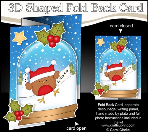 Christmas 3D Shaped No-Hole Fold Back Mini Kit - Bobbin Robin has a Letter for Santa