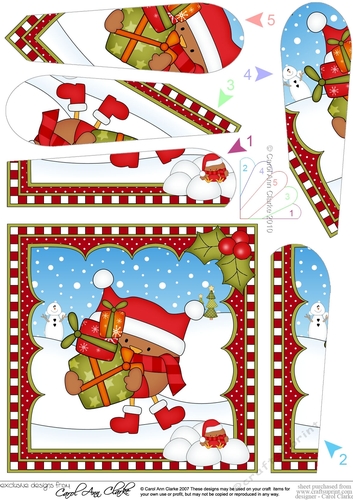 Christmas Fan Pyramage Topper - Bobbin Robin 