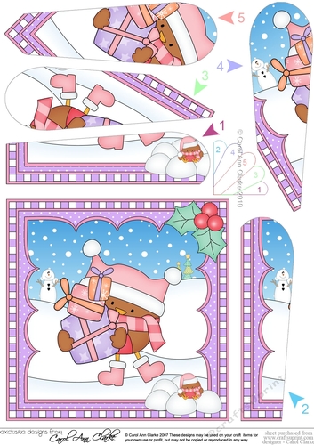Christmas Fan Pyramage Topper - Bobbin Robin 