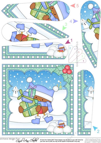 Christmas Fan Pyramage Topper - Bobbin Robin 