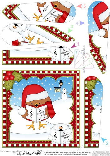 Christmas Fan Pyramage Topper - Bobbin Robin 