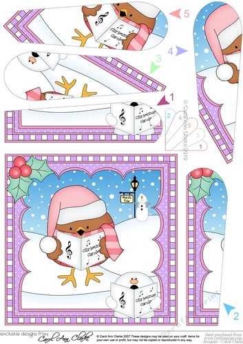 Christmas Fan Pyramage Topper - Bobbin Robin 