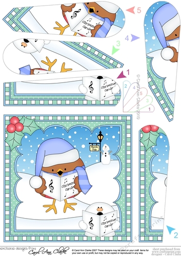 Christmas Fan Pyramage Topper - Bobbin Robin 