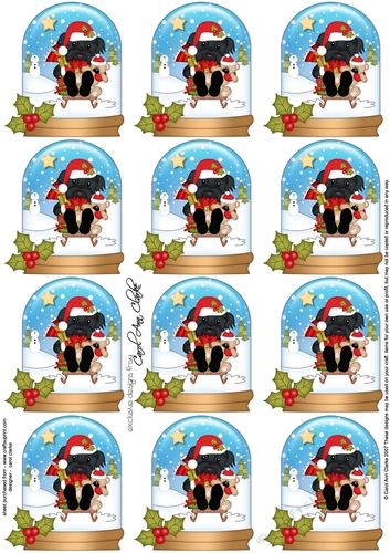 Little Shih Tzu Dog Snow Globe Gift Tags