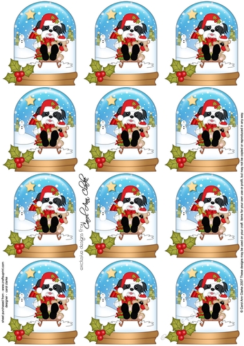 Little Shih Tzu Dog Snow Globe Gift Tags