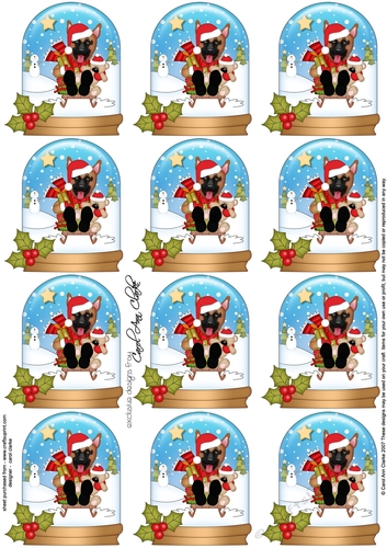 Little Cavachon Dog Snow Globe Gift Tags
