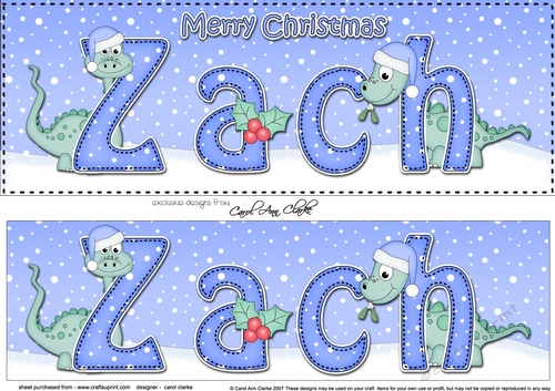 Large DL Merry Christmas ZACH 3D decoupage 