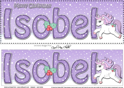 Large DL Merry Christmas ISOBEL 3D decoupage 