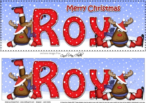 Large DL Merry Christmas ROY 3D decoupage 