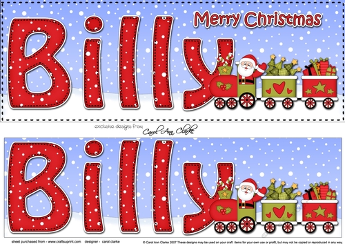 Large DL Merry Christmas BILLY 3D decoupage 