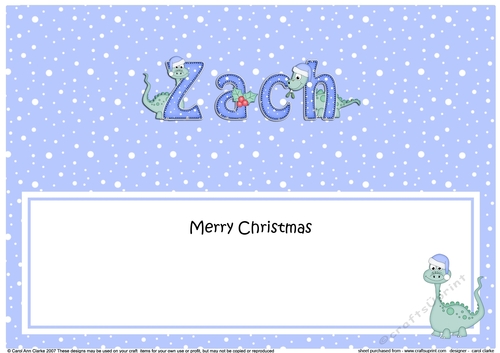 Large DL Merry Christmas ZACH insert