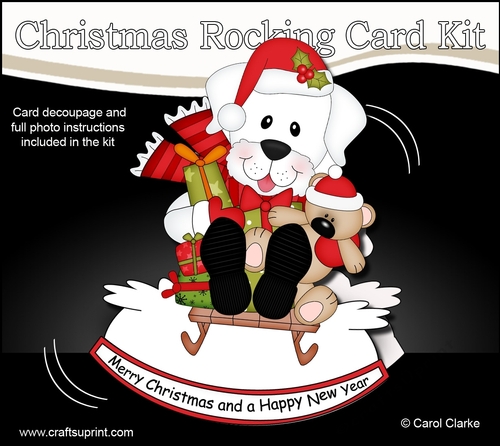 3D Shaped Rocking Christmas Card Mini Kit - Little White Labrador Dog