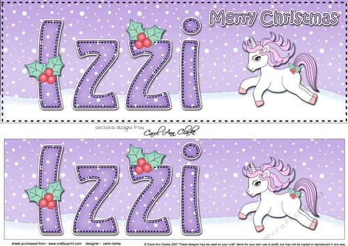 Large DL Merry Christmas IZZI 3D decoupage 
