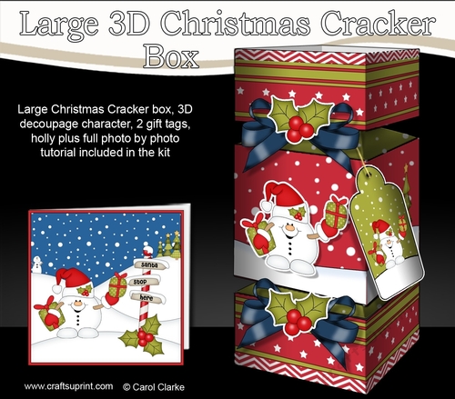 3D Large Christmas Cracker Box -  Snowball Sam has Presents