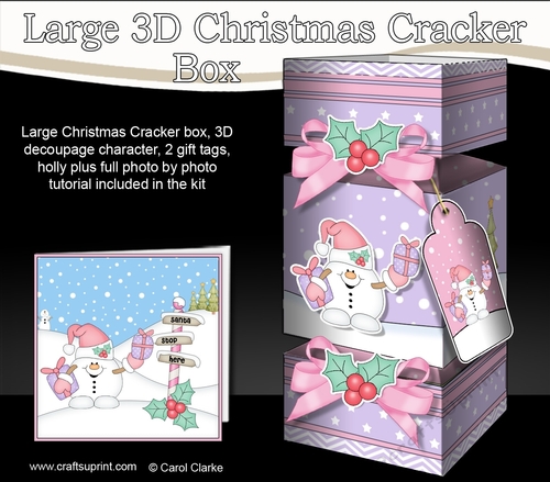 3D Large Christmas Cracker Box -  Snowball Sam has Presents