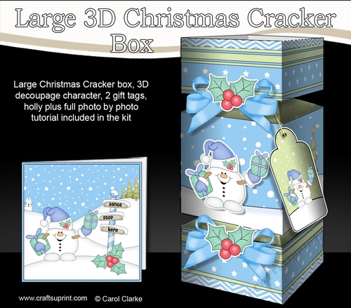 3D Large Christmas Cracker Box -  Snowball Sam has Presents