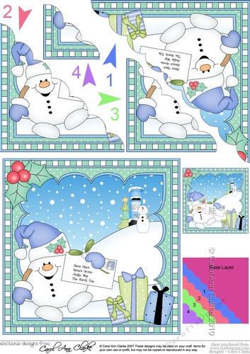 Christmas Snowball Sam Scalloped Corner Stacker