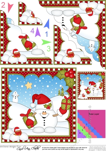 Christmas Snowball Sam Scalloped Corner Stacker