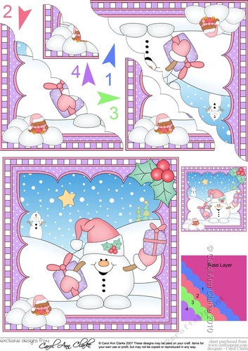Christmas Snowball Sam Scalloped Corner Stacker