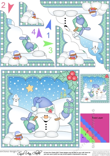 Christmas Snowball Sam Scalloped Corner Stacker