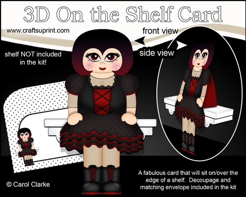 3D On the Shelf Card Kit - Little Goth Elvira