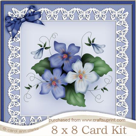 8 x 8 Pretty Viola Kit with 3D Decoupage