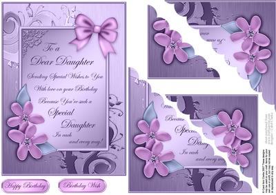 Metallic Birthday Greeting Quick Card Corner Side Stacker