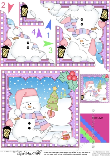 Christmas Scalloped Corner Stacker Snowman Oli