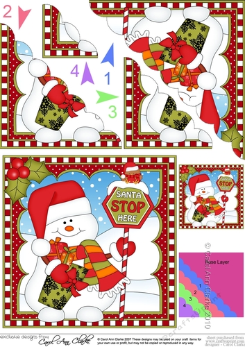 Christmas Scalloped Corner Stacker Snowman Oli