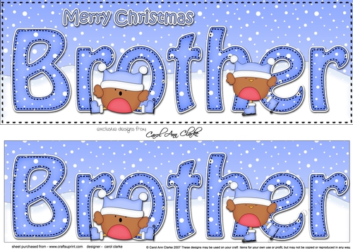 Large DL Merry Christmas BROTHER 3D decoupage with Robin
