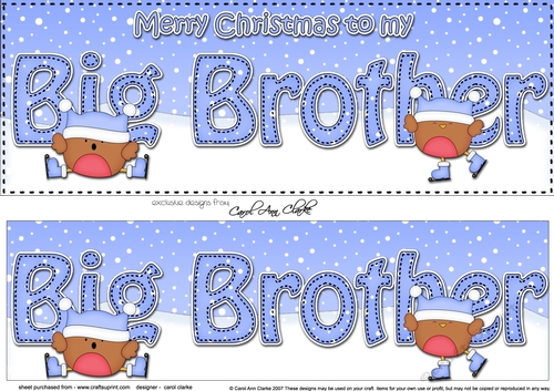 Large DL Merry Christmas to my BIG BROTHER 3D decoupage with Robin