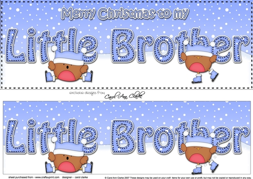 Large DL Merry Christmas to my LITTLE BROTHER 3D decoupage with Robin