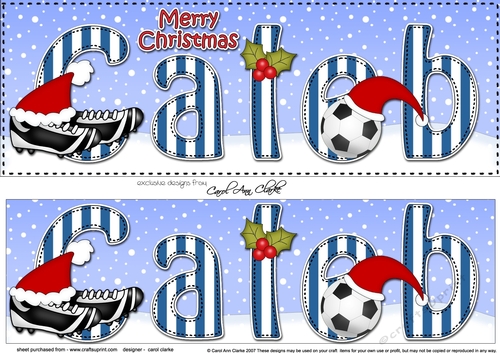 Large DL Merry Christmas CALEB 3D decoupage 