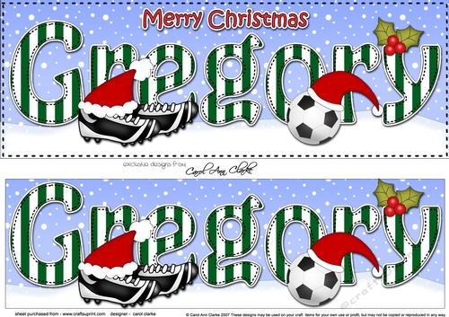 Large DL Merry Christmas GREGORY 3D decoupage 
