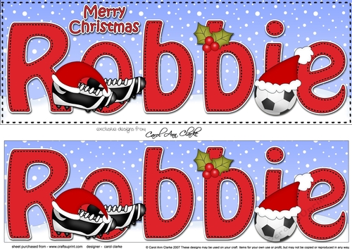 Large DL Merry Christmas ROBBIE 3D decoupage 