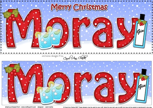 Large DL Merry Christmas MORAY 3D decoupage 