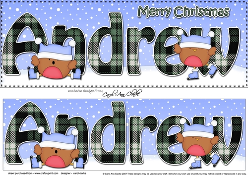 Large DL Merry Christmas EMILY 3D decoupage 