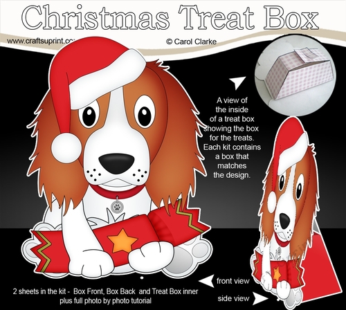 3D Christmas Treat Box Gift Set Mini Kit - Little Springer Spaniel Dog