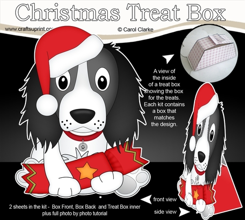 3D Christmas Treat Box Gift Set Mini Kit - Little Springer Spaniel Dog
