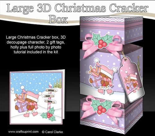3D Large Christmas Cracker Box -  Bobbin Robin has Xmas Presents
