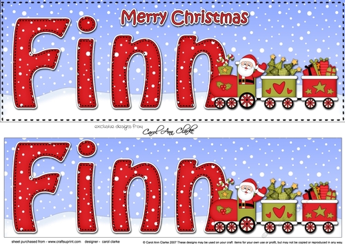 Large DL Merry Christmas FINN 3D decoupage 