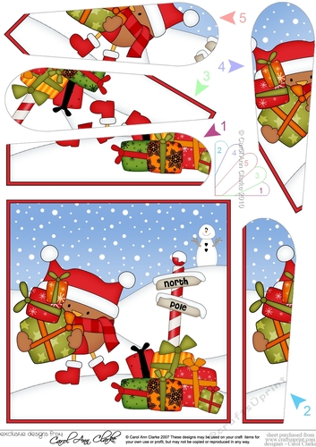 Christmas Bobbin Robin has lots of Xmas Presents Fan Pyramage Topper