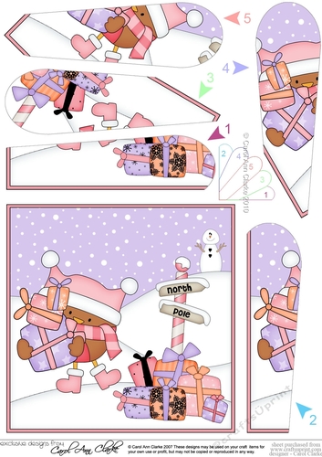 Christmas Bobbin Robin has lots of Xmas Presents Fan Pyramage Topper